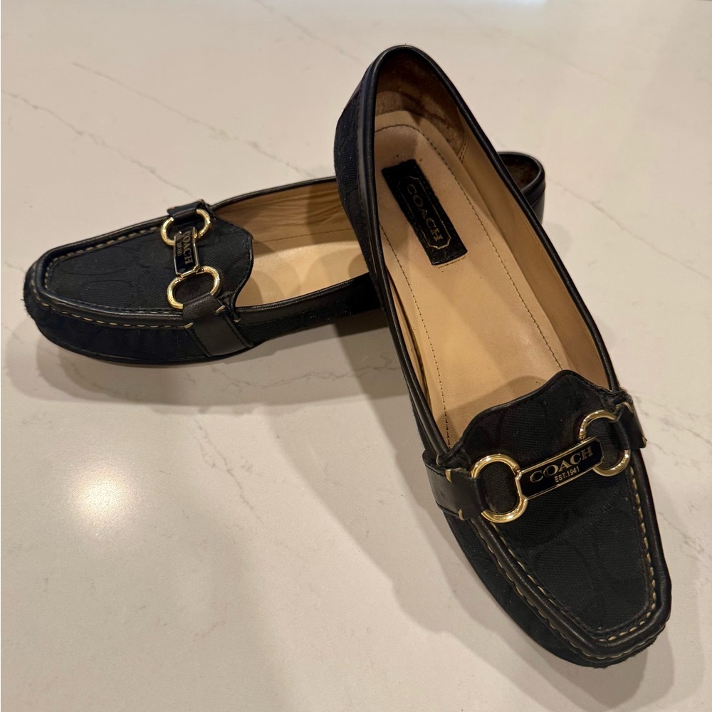 Coach Women's Signature Collection Black Loafers